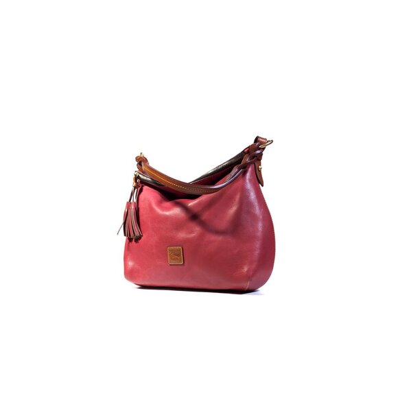 Dooney & Bourke Florentine Handbag Red Leather The 'Twist Strap Hobo' - Picture 2 of 12